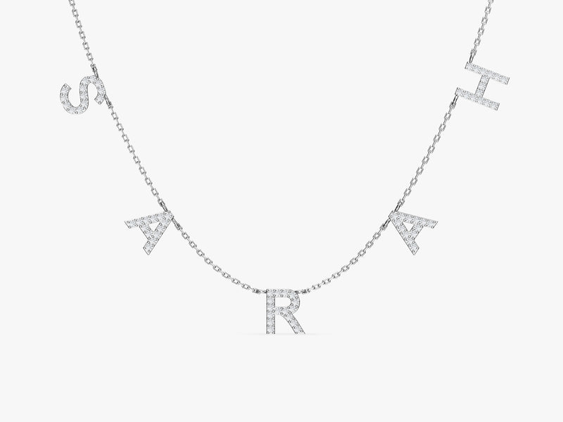 Name Necklace With Birthstone