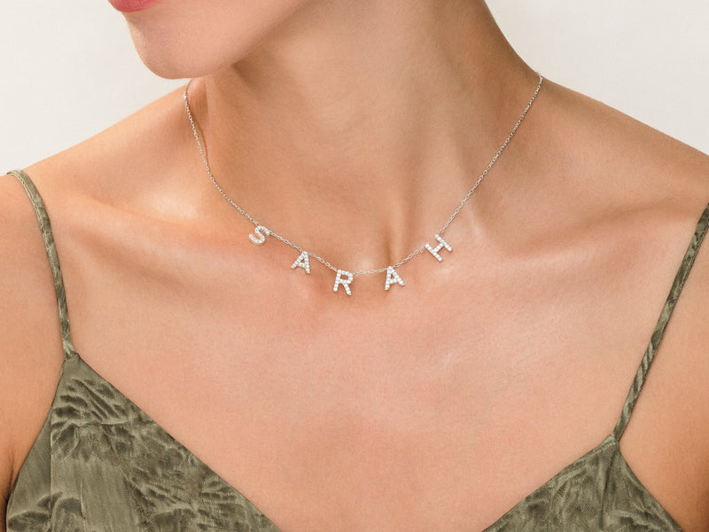 Birthstone Name Necklace