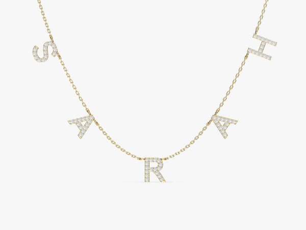 Name Necklace With Birthstone