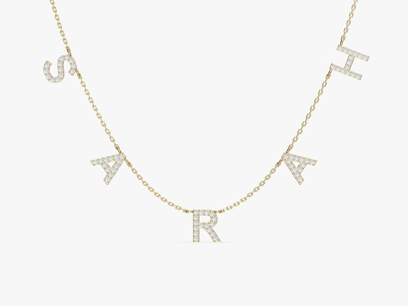 Name Necklace With Birthstone