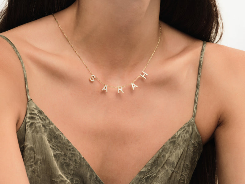 Birthstone Name Necklace