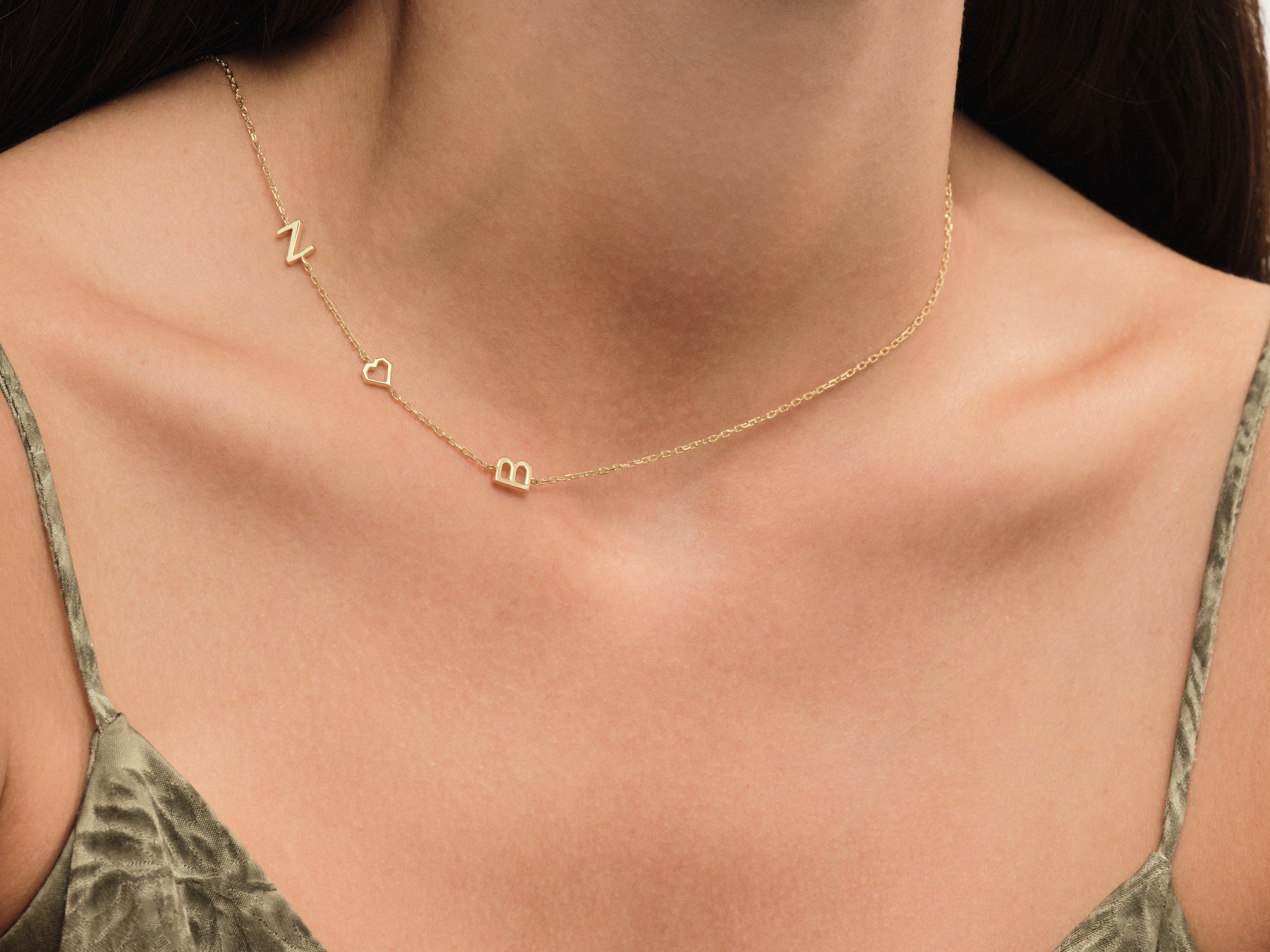 Sideways Initial Necklace