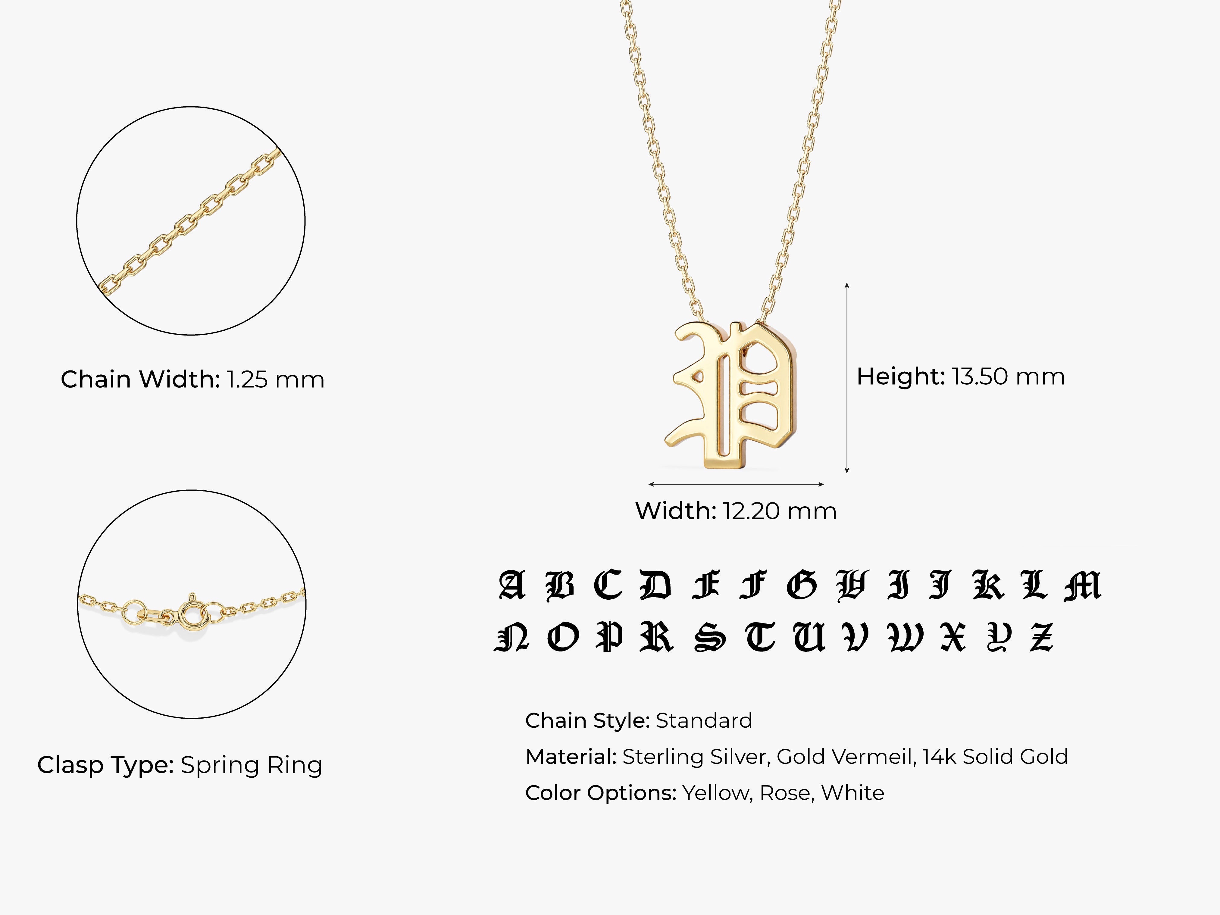 Old English Initial Necklace