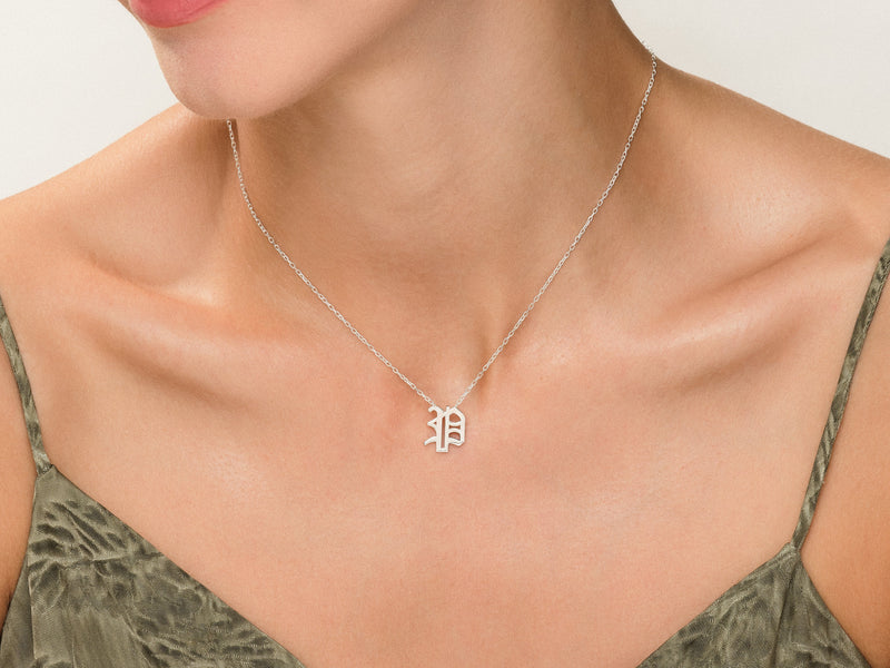 Old English Initial Necklace