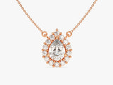 Pear Halo Necklace