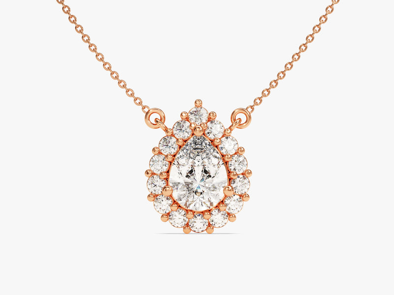 Pear Halo Necklace