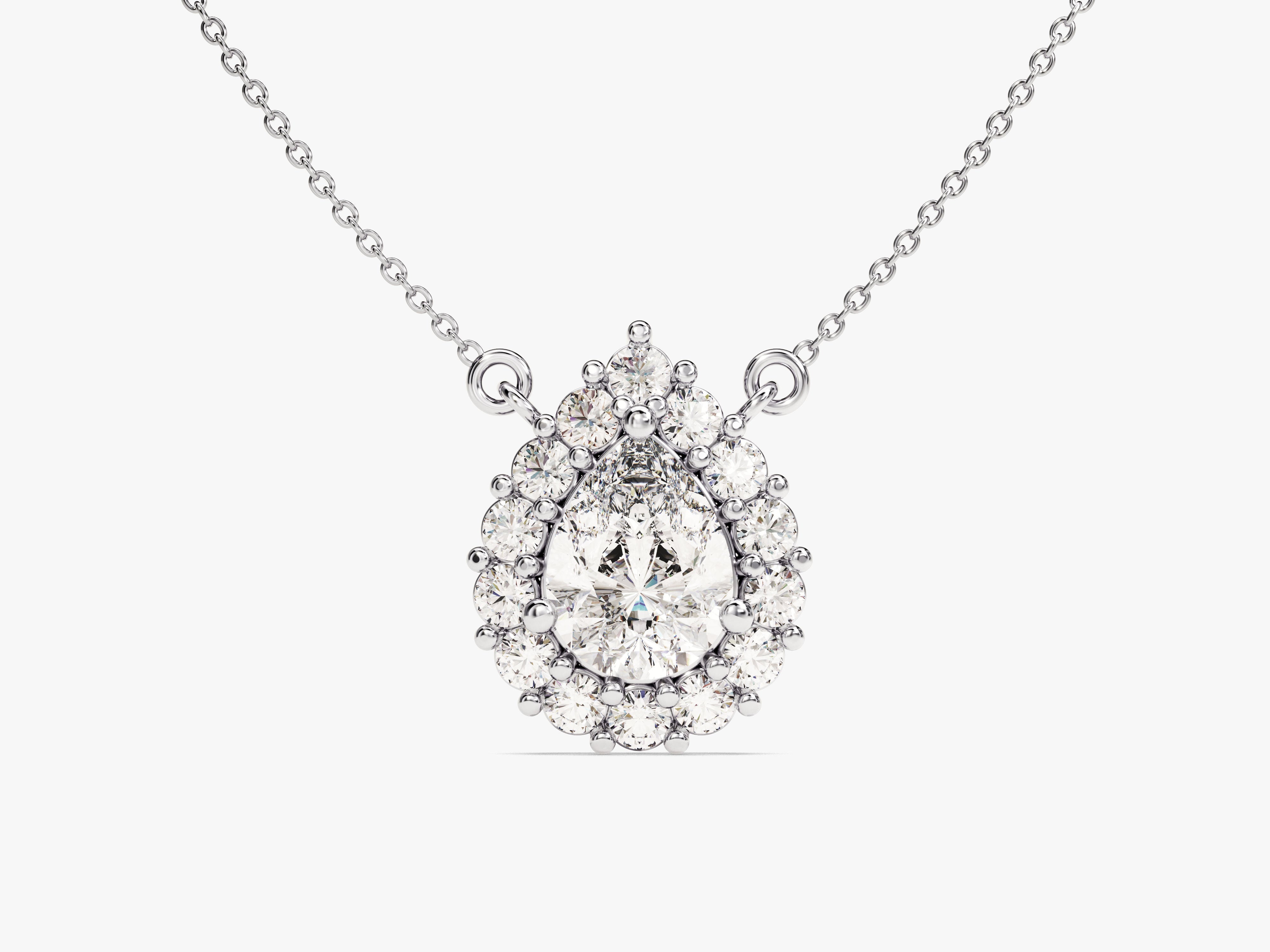 Pear Halo Necklace