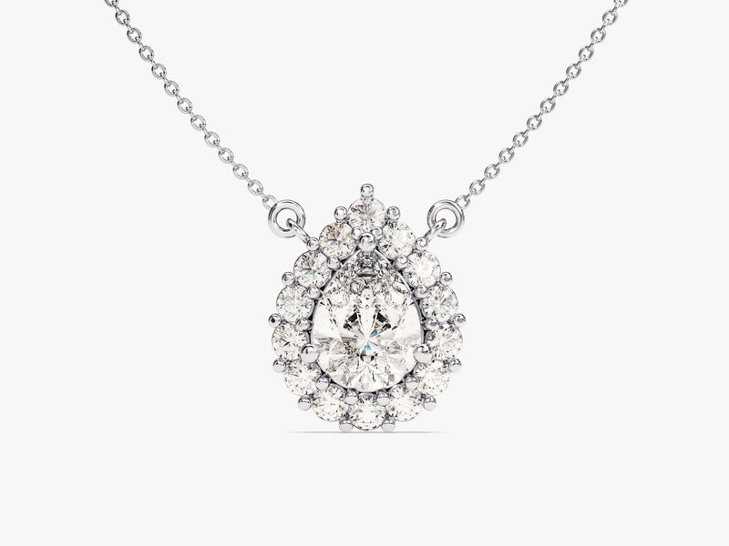 Pear Halo Necklace