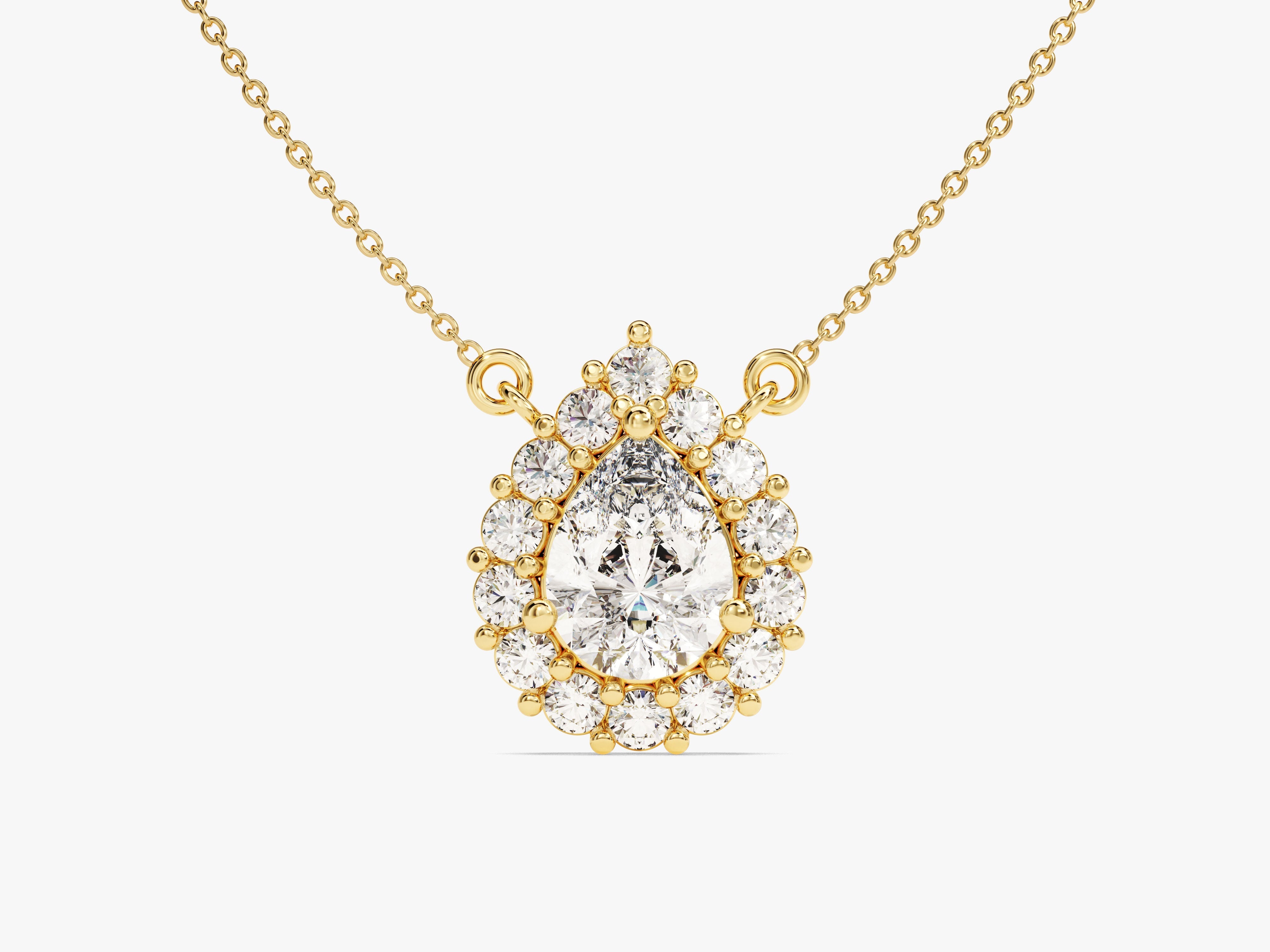 Pear Halo Necklace