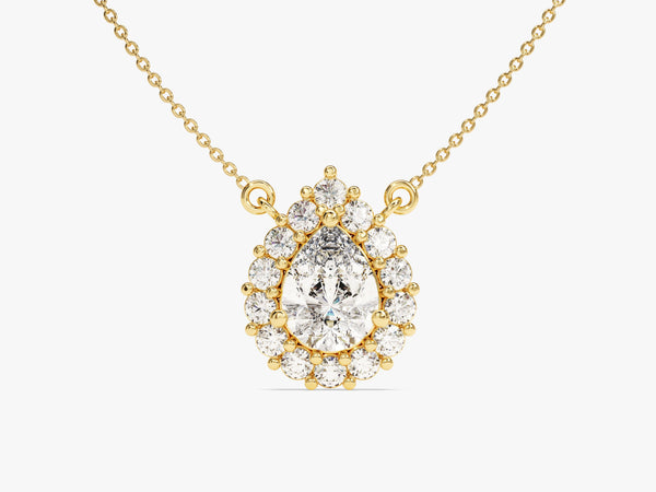 Pear Halo Necklace