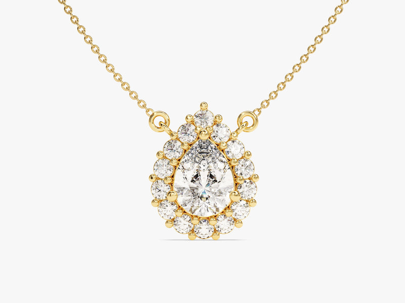 Pear Halo Necklace
