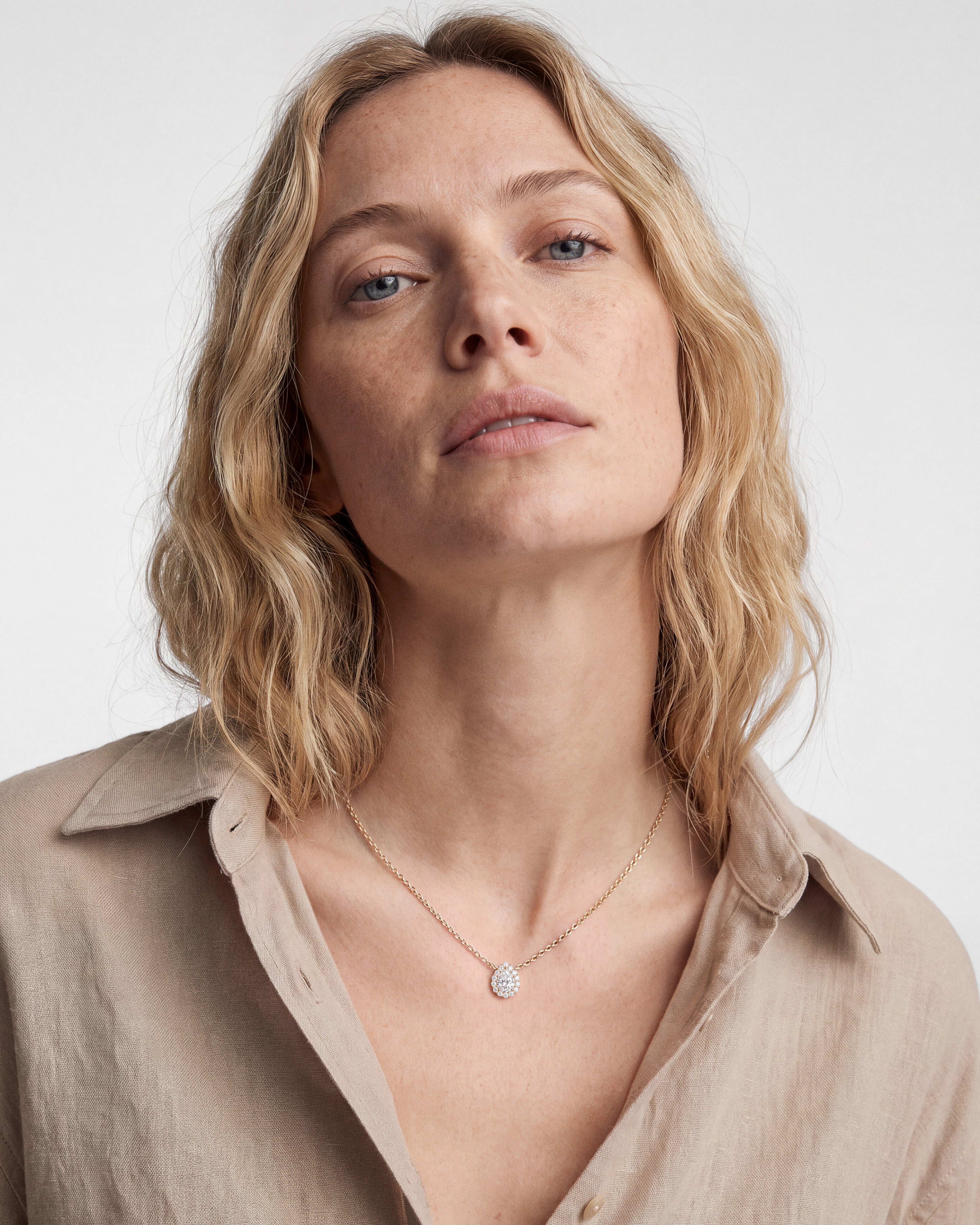 Pear Halo Necklace