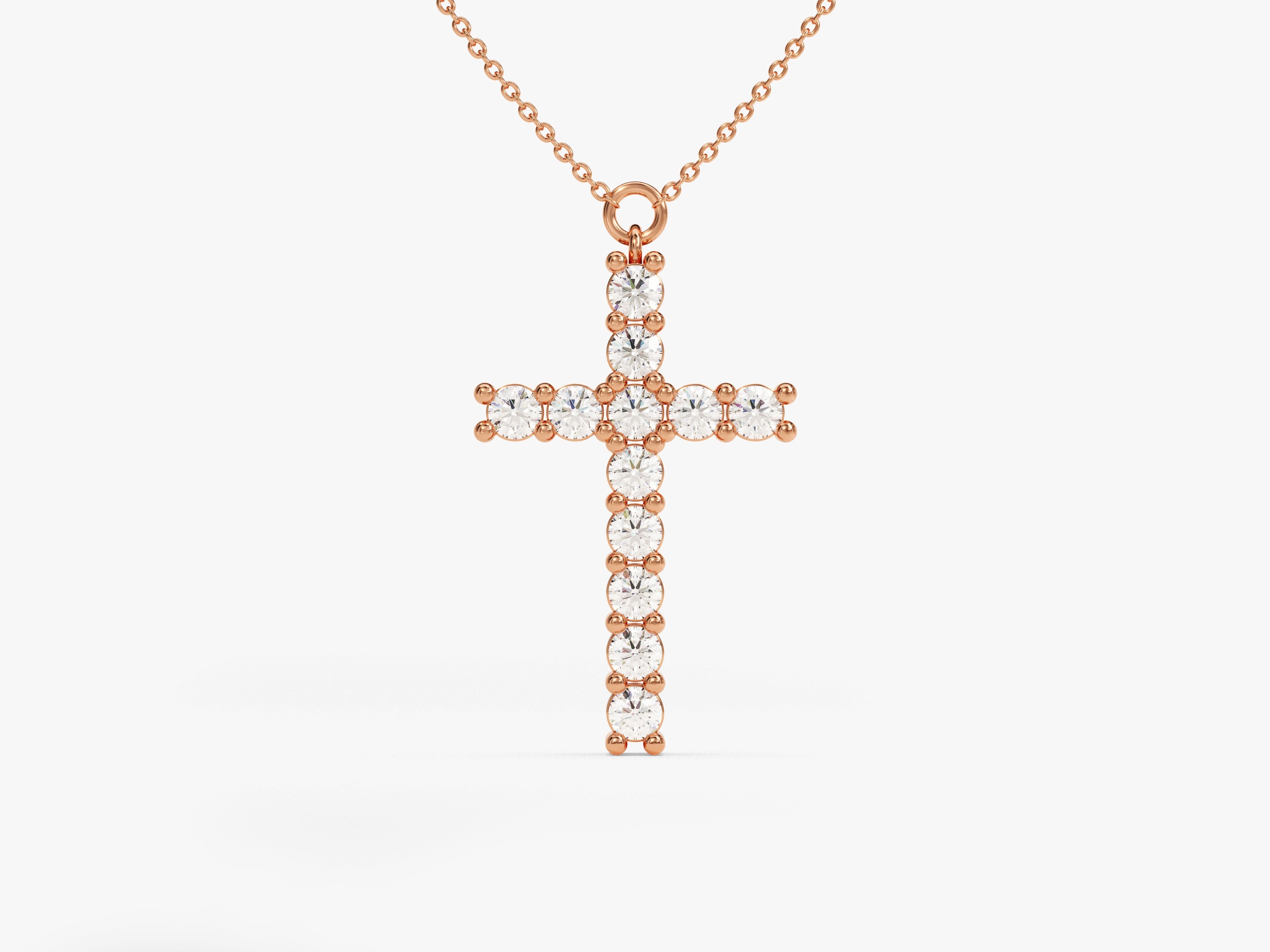 Prong Set Cross Necklace
