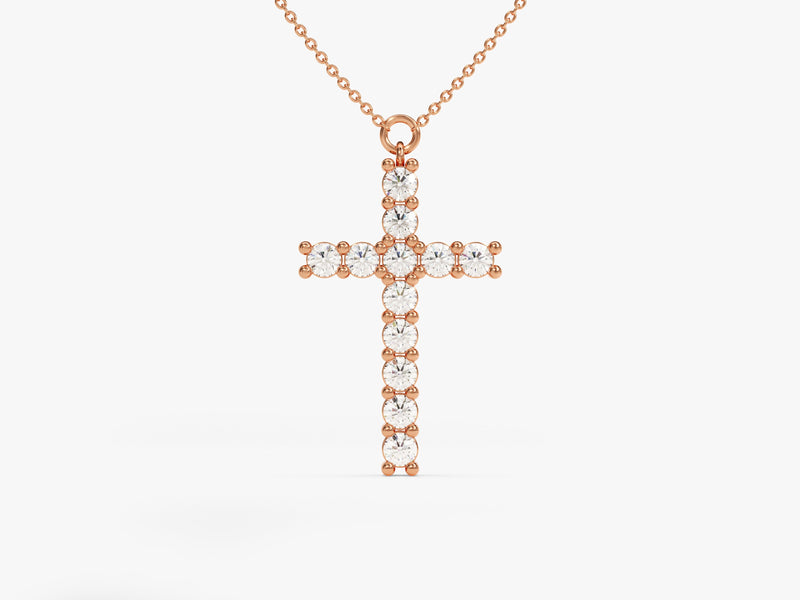 Prong Set Cross Necklace
