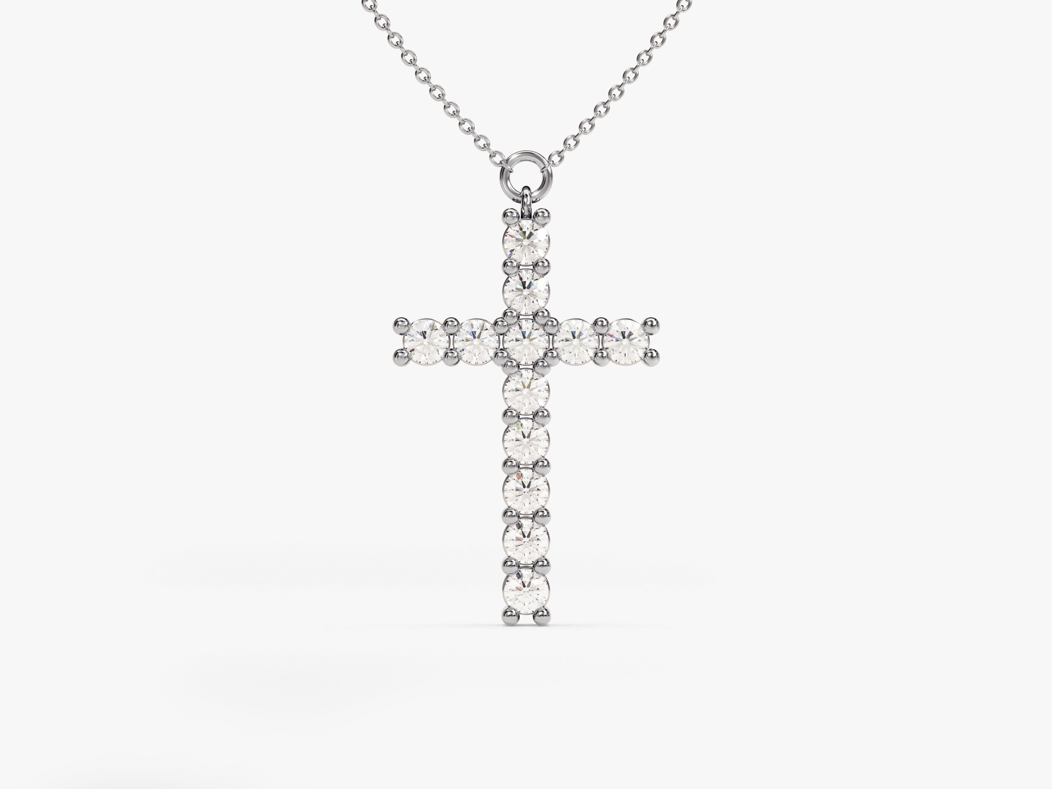 Prong Set Cross Necklace