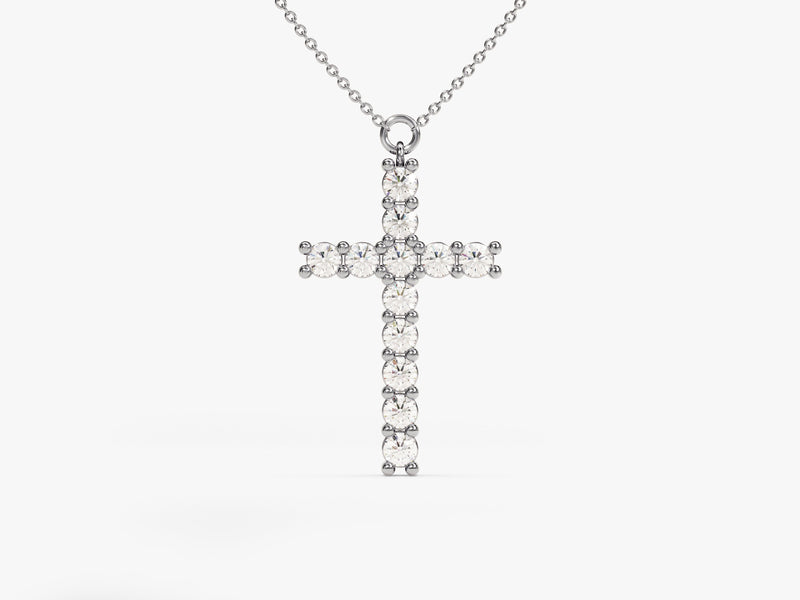 Prong Set Cross Necklace
