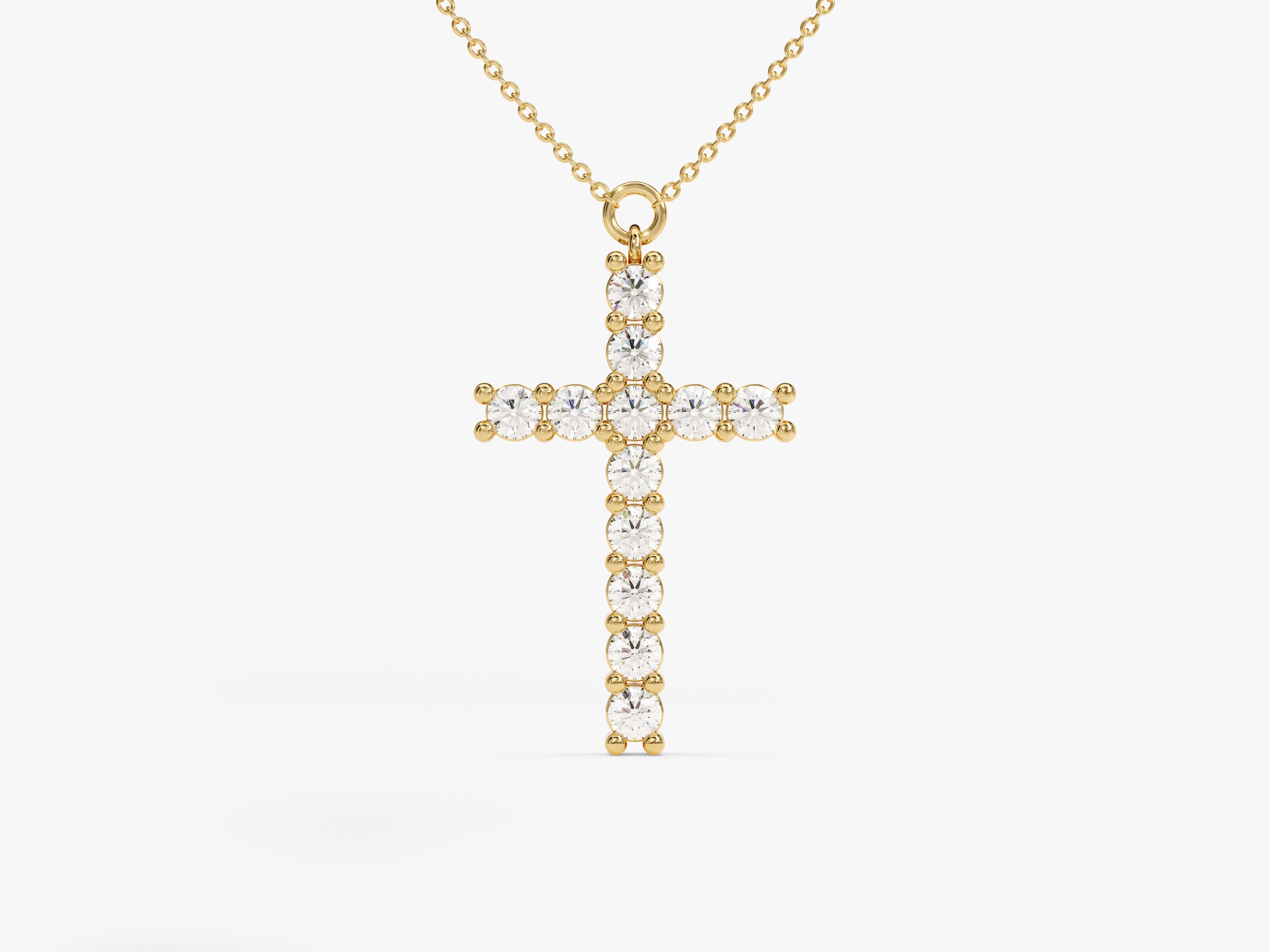 Prong Set Cross Necklace