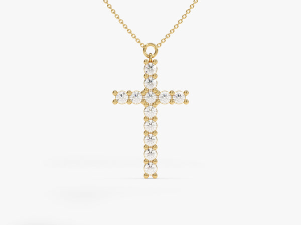 Prong Set Cross Necklace