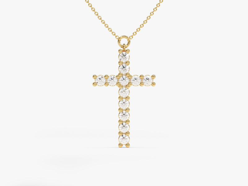 Prong Set Cross Necklace