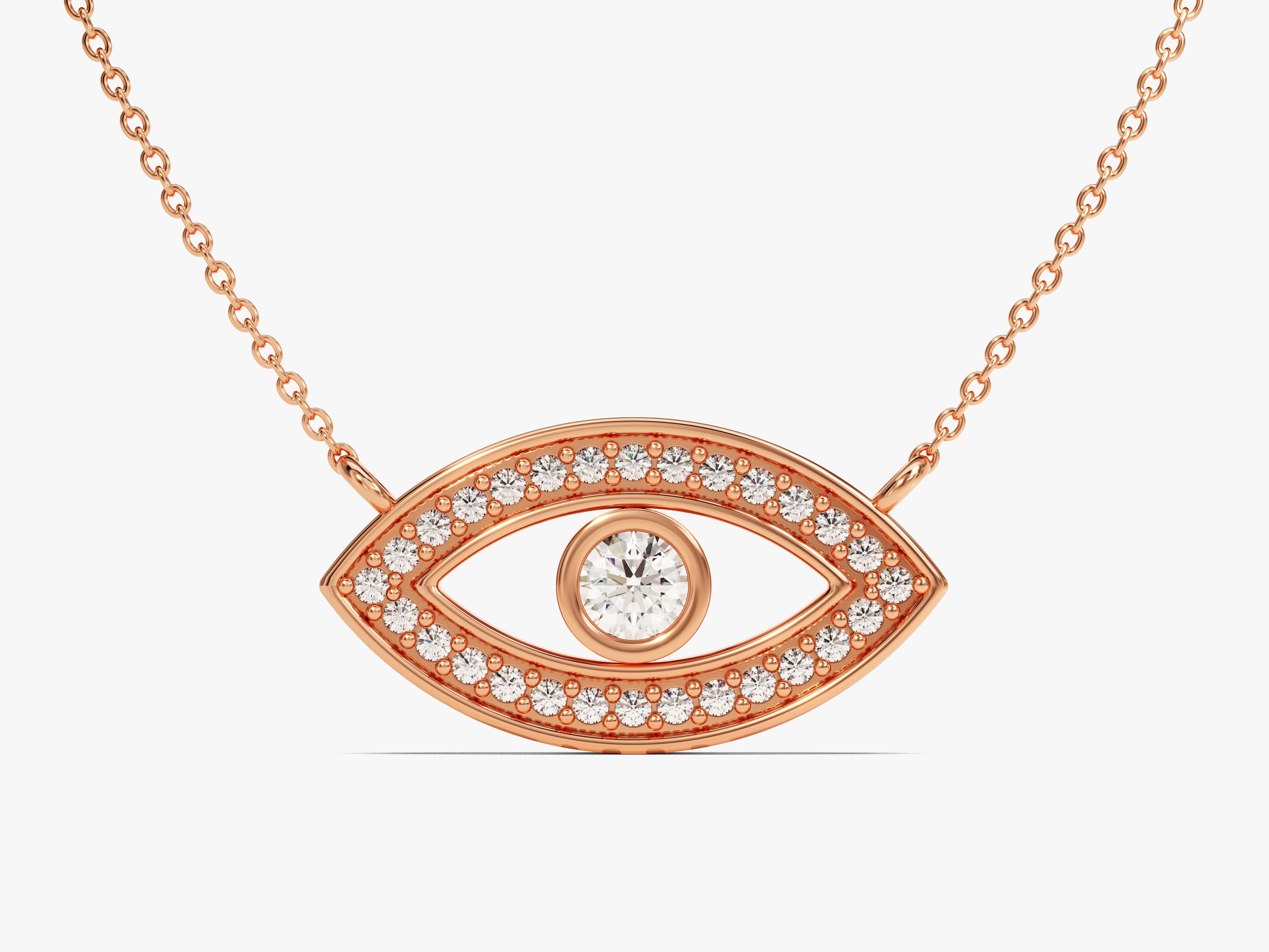 Bezel Evil Eye Necklace