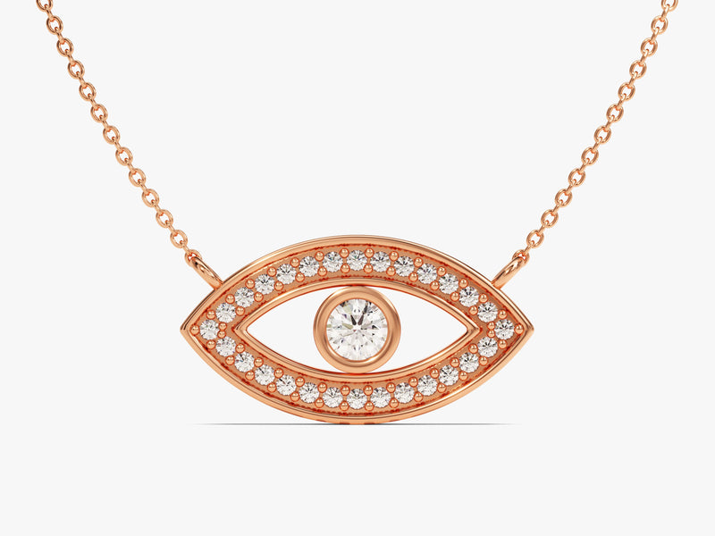 Bezel Evil Eye Necklace