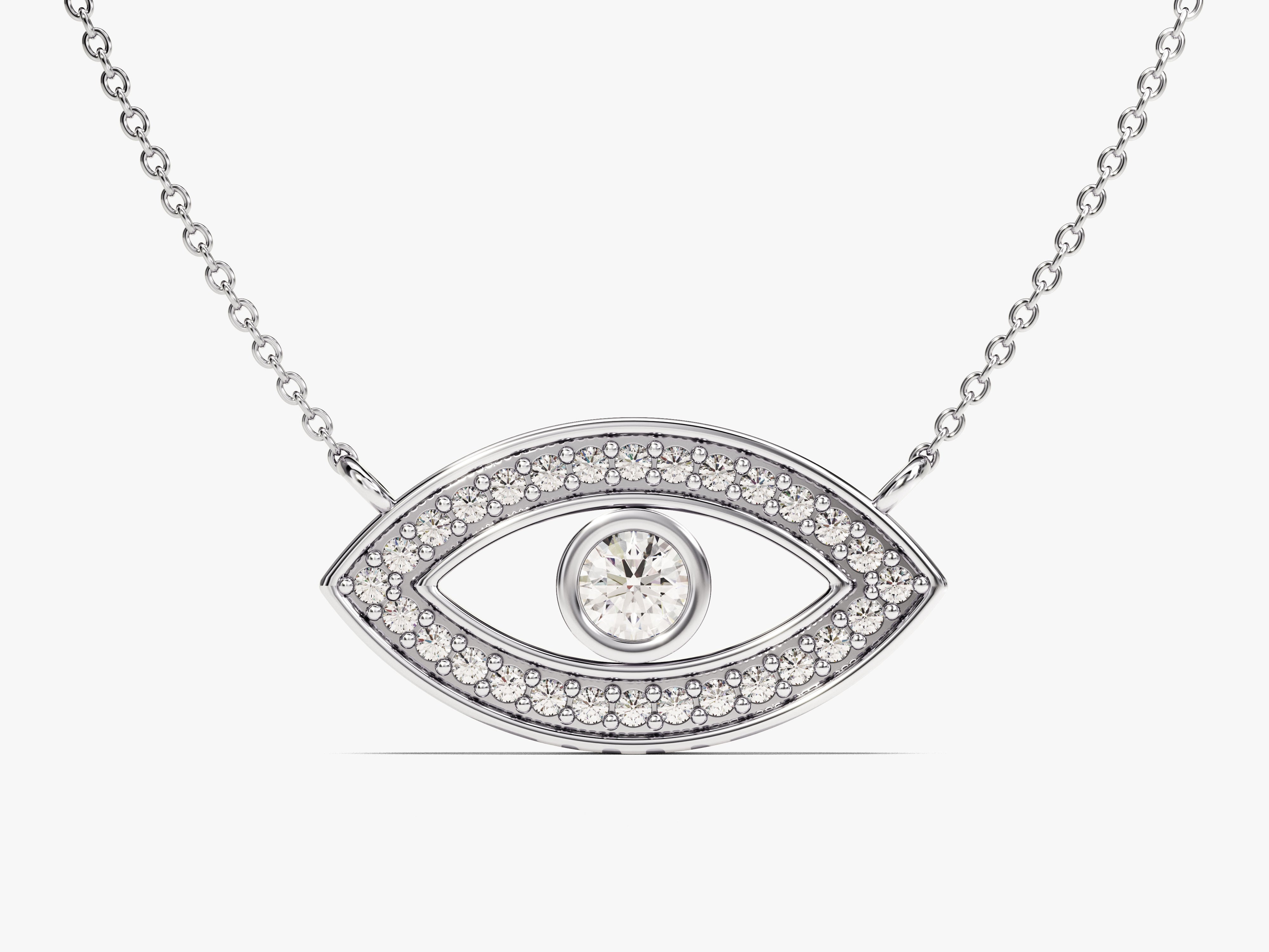 Bezel Evil Eye Necklace