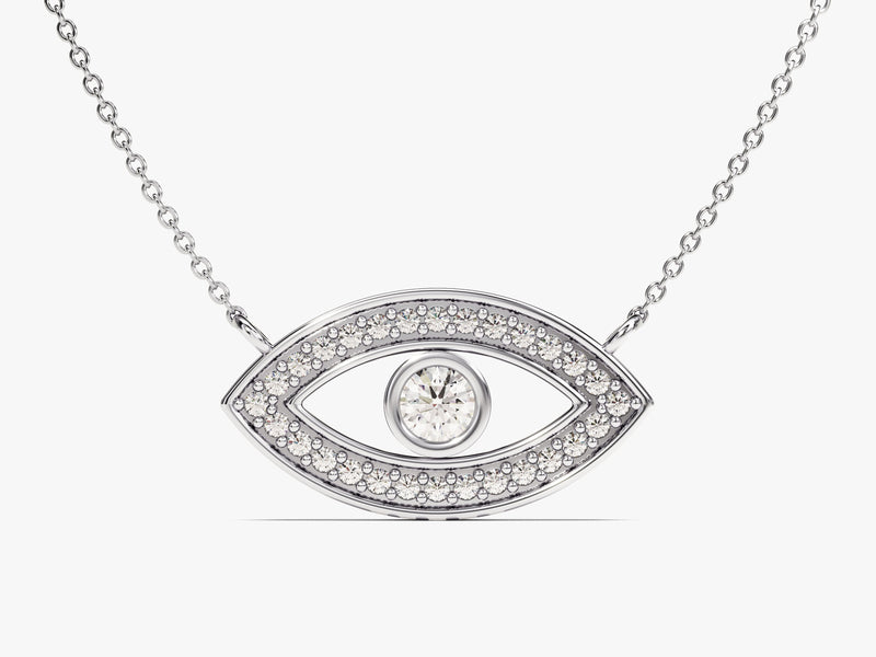 Bezel Evil Eye Necklace