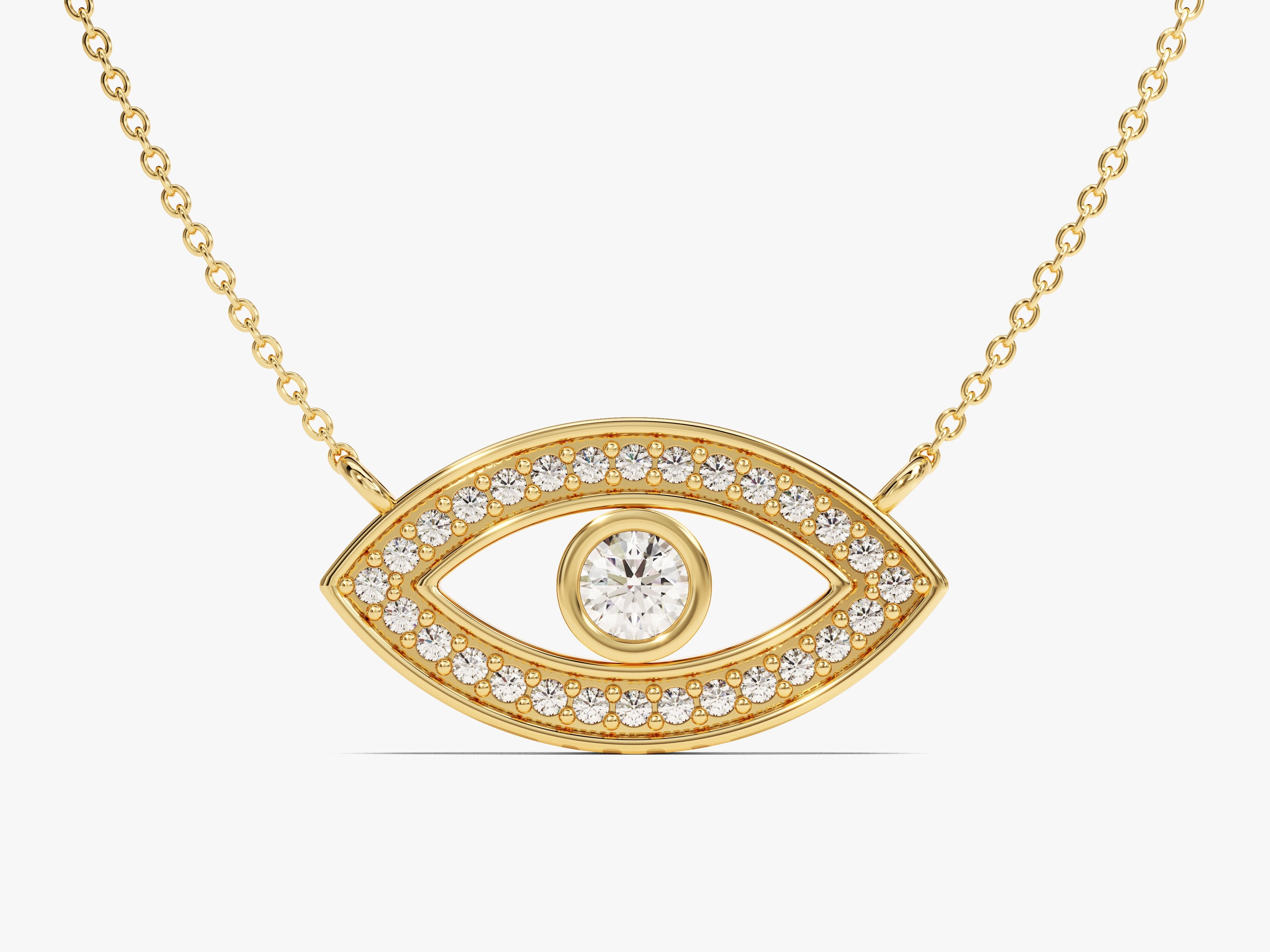 Bezel Evil Eye Necklace