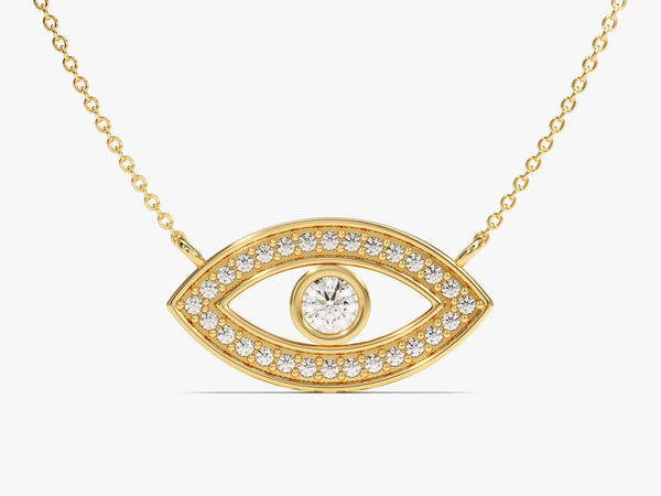 Bezel Evil Eye Necklace