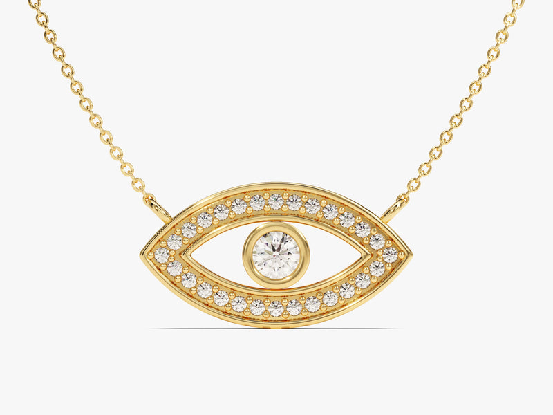 Bezel Evil Eye Necklace
