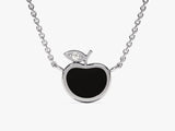 Black Enamel Apple Necklace