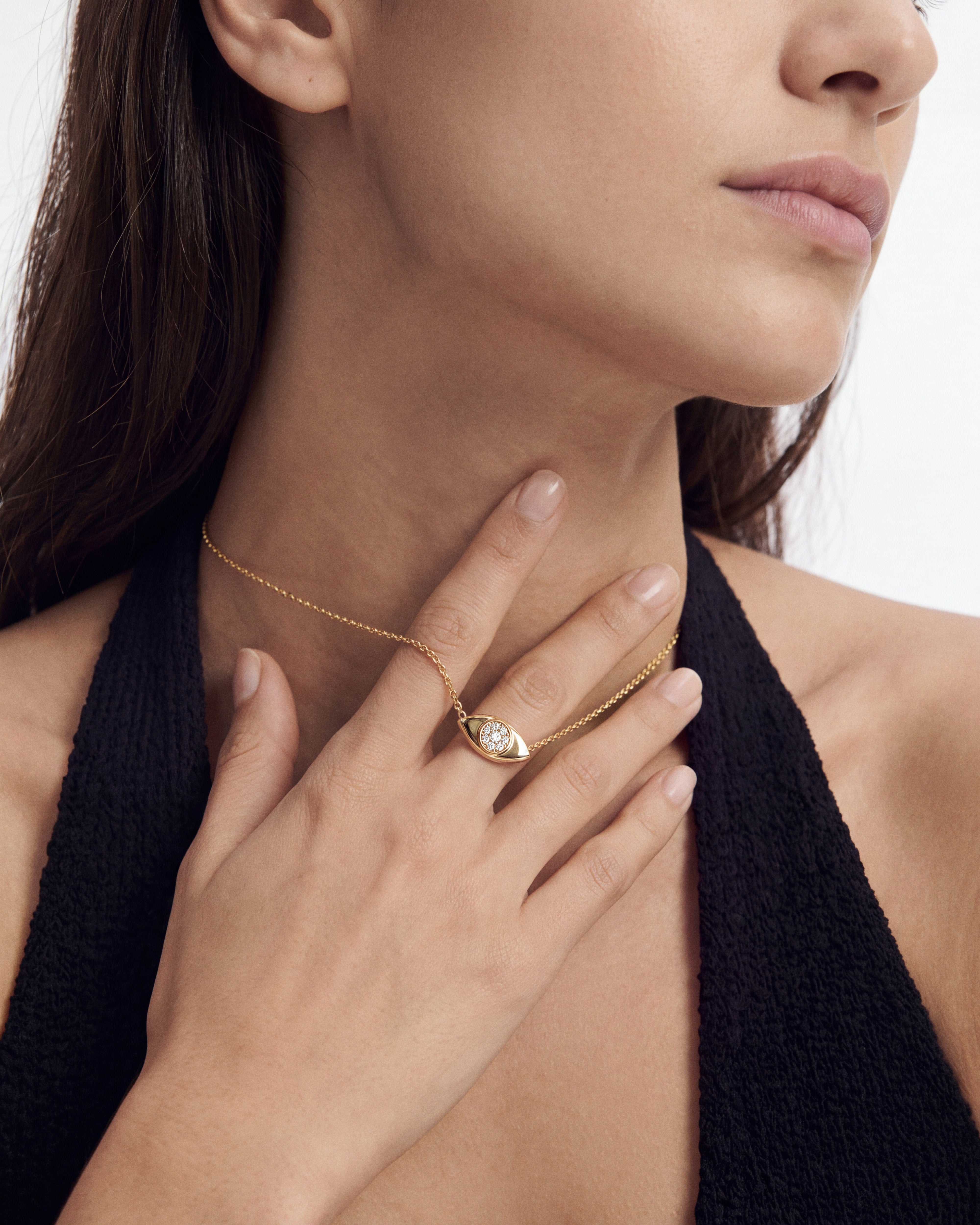 Micro Prong Eye Necklace