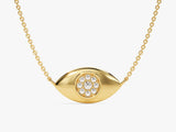 Gold evil eye necklace with diamonds