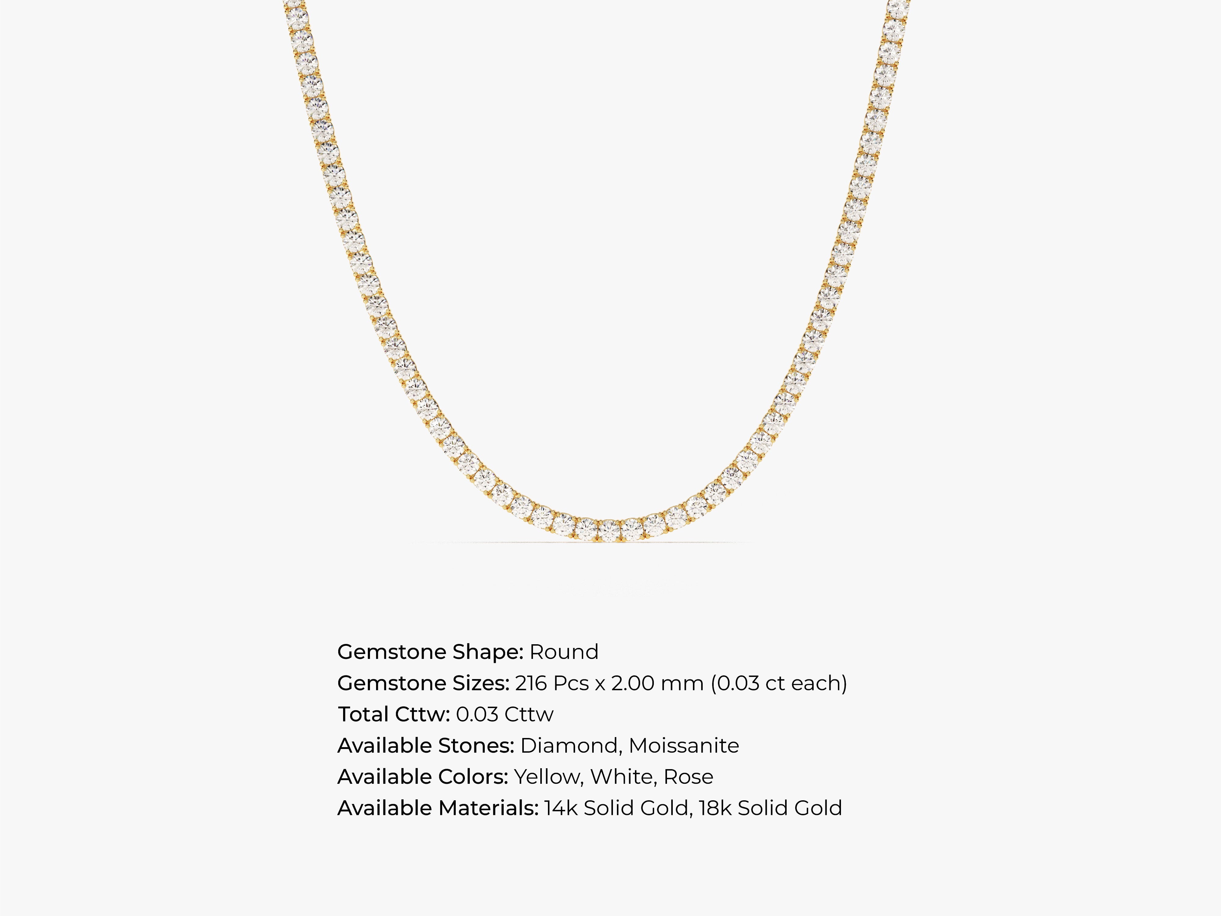Moissanite Tennis Necklace (2.40 mm)
