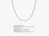 Diamond tennis necklace, 14k solid gold, round cut, fine jewelry