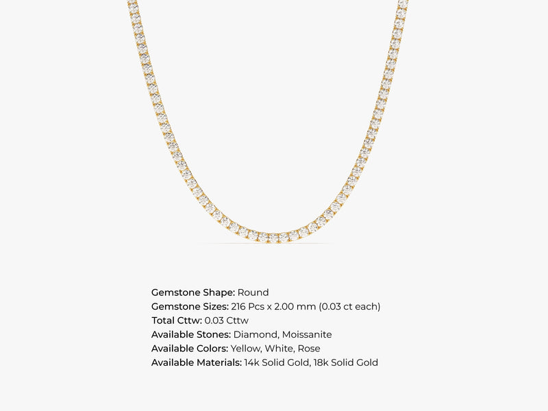 Moissanite Tennis Necklace (2.40 mm)