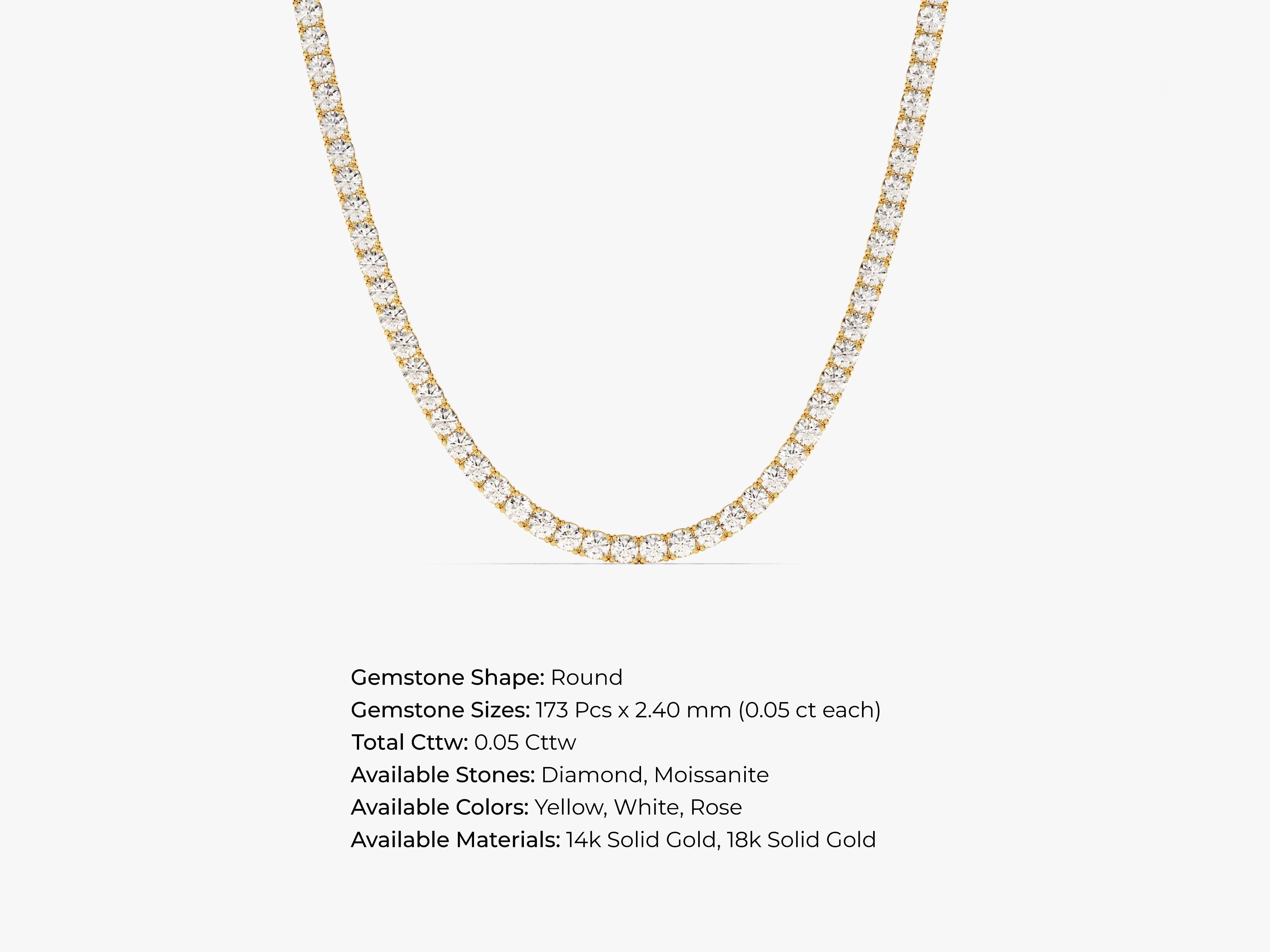 Moissanite Tennis Necklace (2.80 mm)