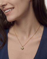 Heart Charm Necklace with Sparkle