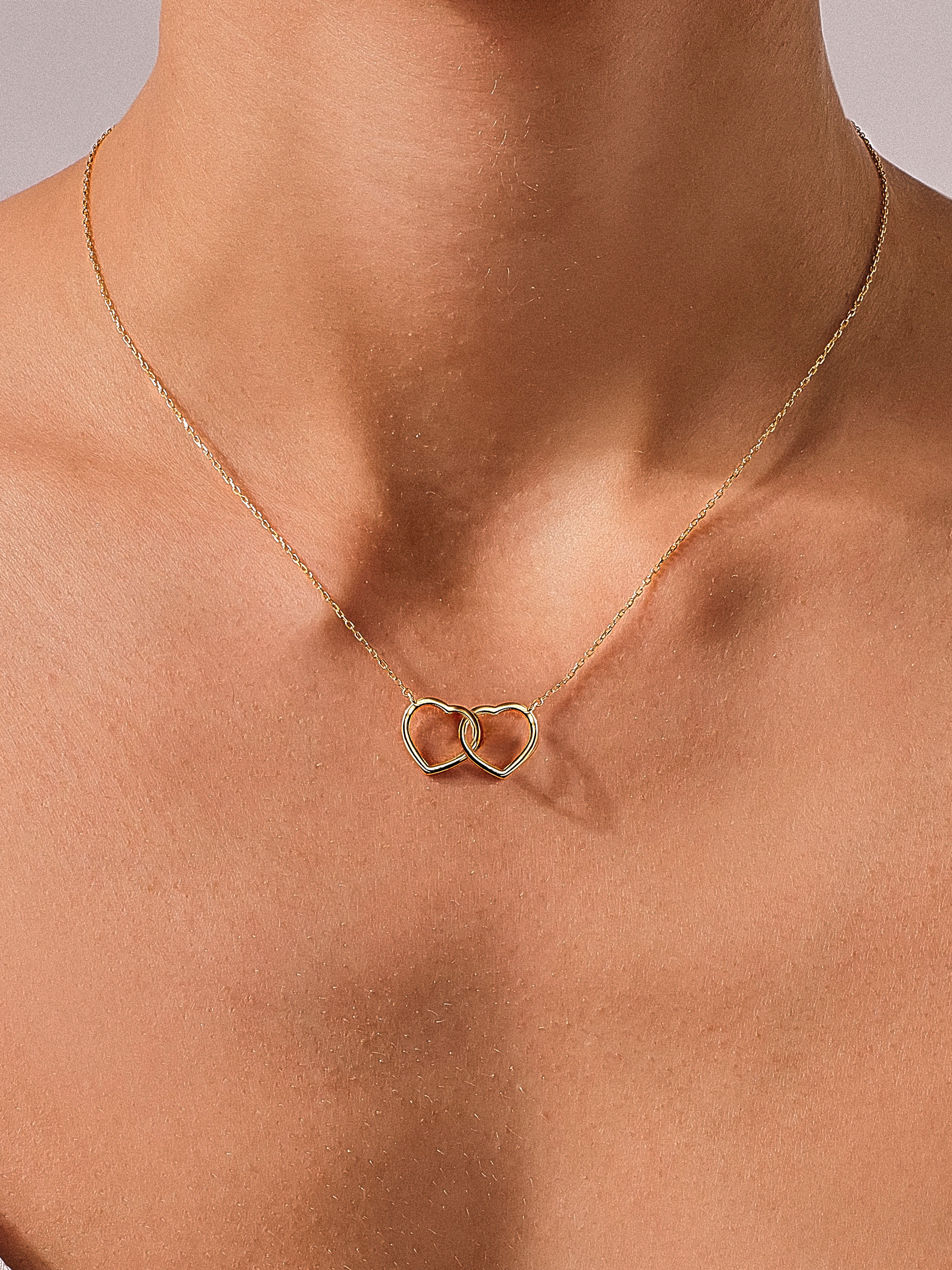 Interlocking Bold Hearts Necklace