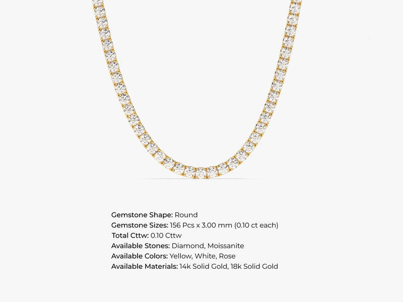 Moissanite Tennis Necklace (3.50 mm)