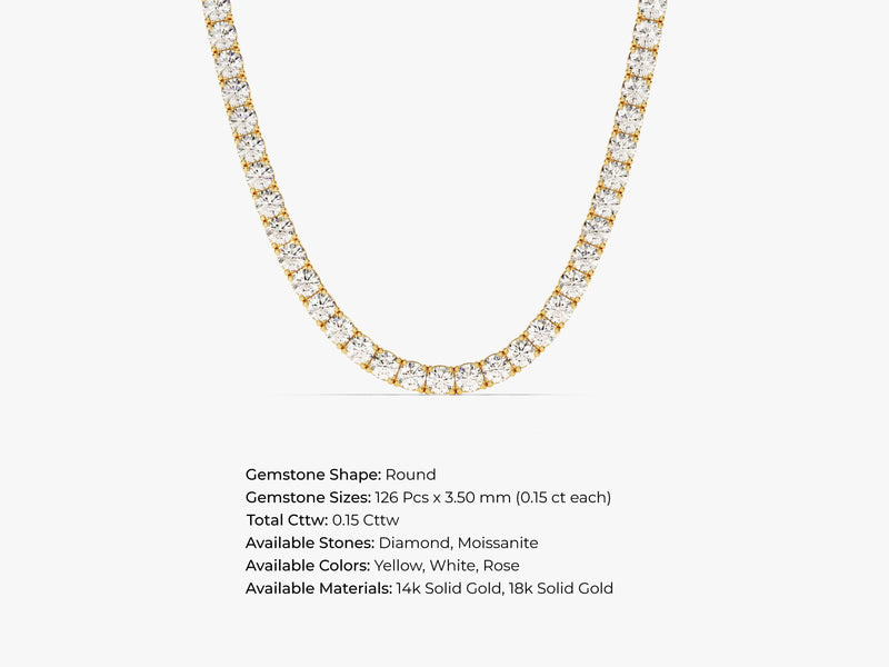 Moissanite Tennis Necklace (4.00 mm)