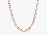 Rose gold diamond tennis necklace for women