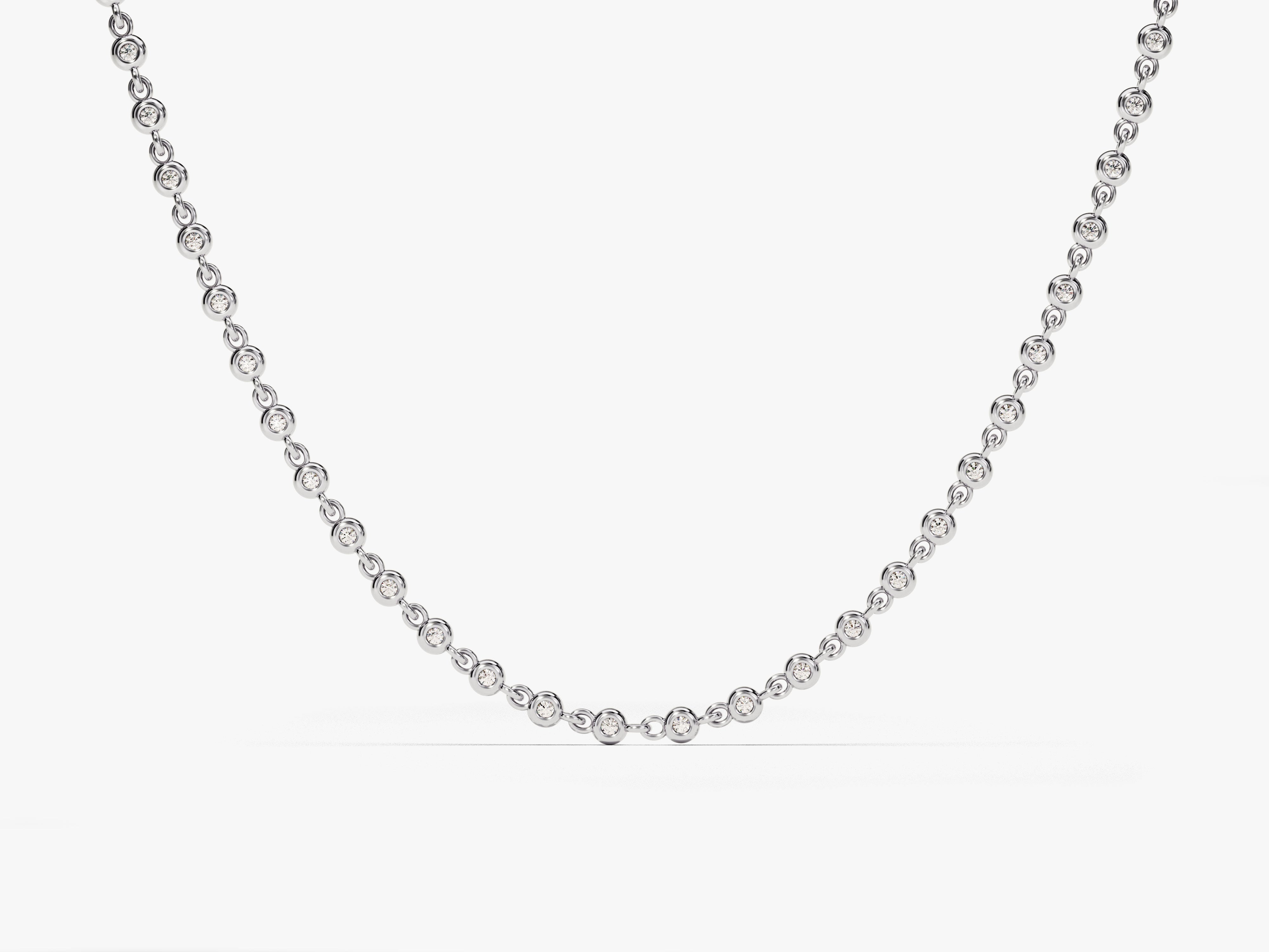 1.30 mm Bezel Lab Diamond Tennis Necklace