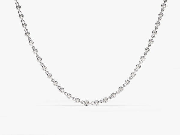1.30 mm Bezel Lab Diamond Tennis Necklace