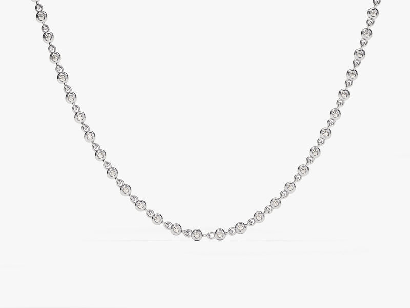1.30 mm Bezel Lab Diamond Tennis Necklace