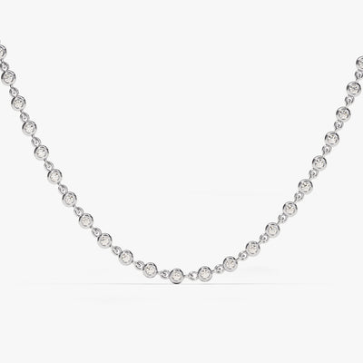 1.70 mm Bezel Lab Diamond Tennis Necklace