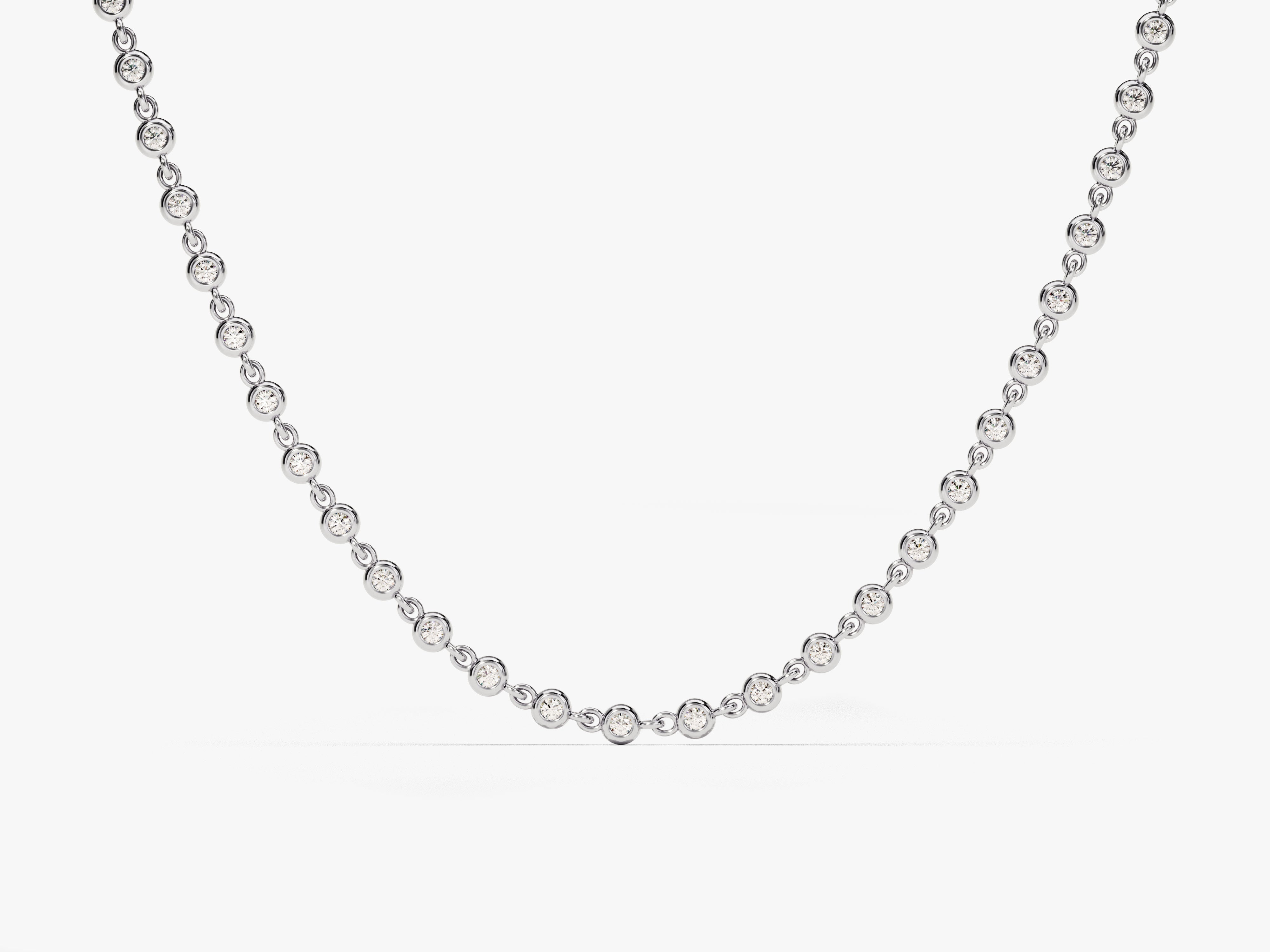 1.70 mm Bezel Moissanite Tennis Necklace