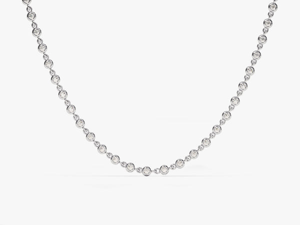 1.70 mm Bezel Moissanite Tennis Necklace