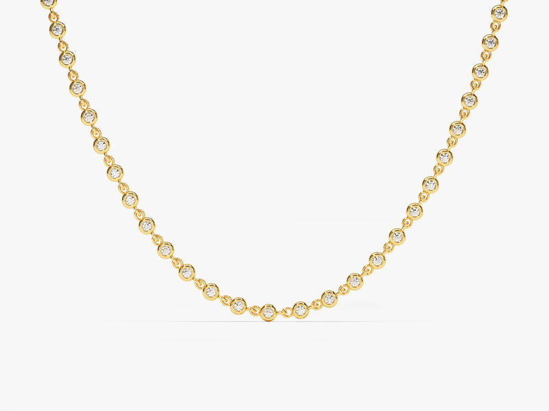 1.70 mm Bezel Moissanite Tennis Necklace