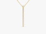 Gold bar necklace with diamonds, fine jewelry